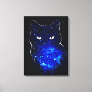 Lienzo Regalo de gato negro para gato espacial, regalo de