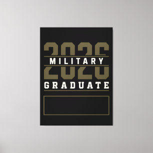 Lienzo Regalo de graduado militar 2026 con nombre persona