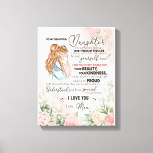 Lienzo Regalo de hija  Carta A Mi Hija De Mamá