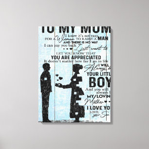 Lienzo Regalo De Hijo A Mamá, Carta Personalizada A Mi Re