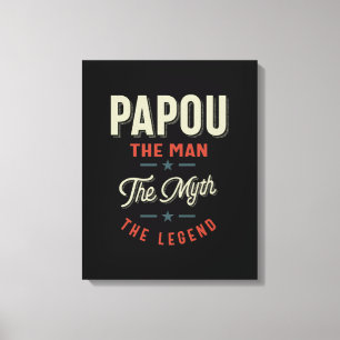 Lienzo Regalo de la camiseta de Mens Papou: El hombre el