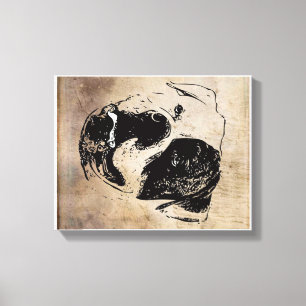 Lienzo Regalo de la cara del Bulldog retro   Presente esp
