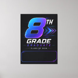 Lienzo Regalo de Neon para Graduado de 8º Grado Personali