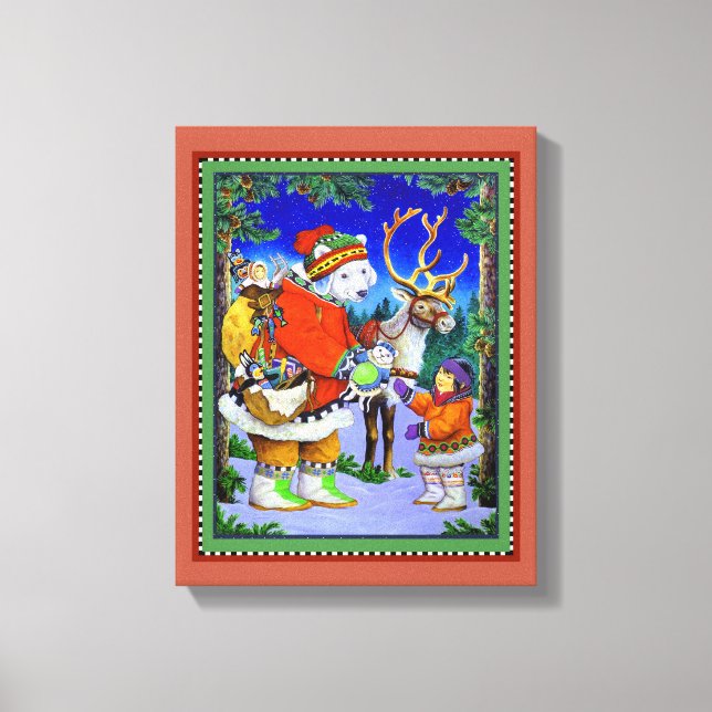 Lienzo Regalo de oso polar (Anverso)