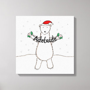 Lienzo Regalo de oso polar para Navidades personalizados