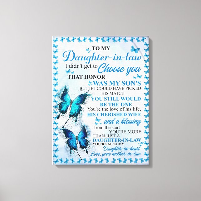 Lienzo Regalo de suegra para nuera (Anverso)