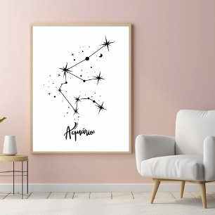 Lienzo Regalo del signo zodiacal Acuario astrología de Ac