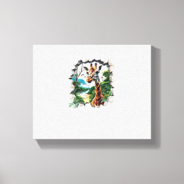 Lienzo Regalo Divertido Jirafa Linda En El Agujero En Est (Anverso)