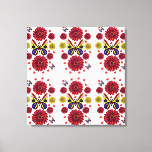 Lienzo Regalo Floral de Mariposa Primaveral Personalizado