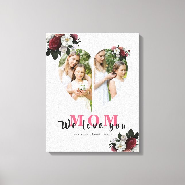 Lienzo Regalo moderno con forma de corazón blanco para el (Anverso)