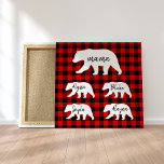 Lienzo Regalo Moderno De Oso De Mata Roja Y Mamá Blanca<br><div class="desc">Regalo de regalo de la moderna piel roja y la mamá blanca. Mejor regalo personalizado para el Día de la Madre,  Navidades,  el día de la mujer o el cumpleaños de la madre. Sorprende a mamá con un regalo que es tan asombroso como ella.</div>