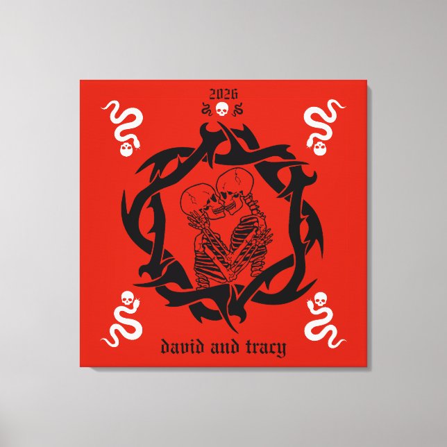 Lienzo Regalo para Amantes Góticos Románticos Oscuros (Anverso)