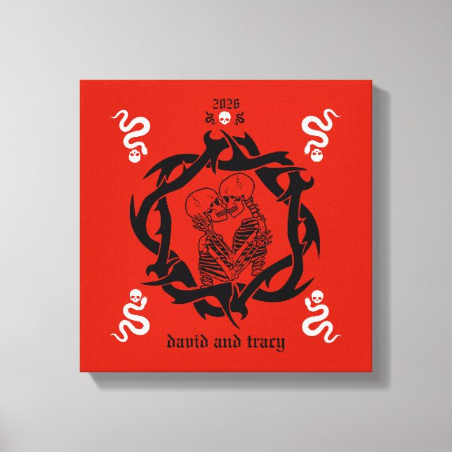 Lienzo Regalo para Amantes Góticos Románticos Oscuros (Anverso)