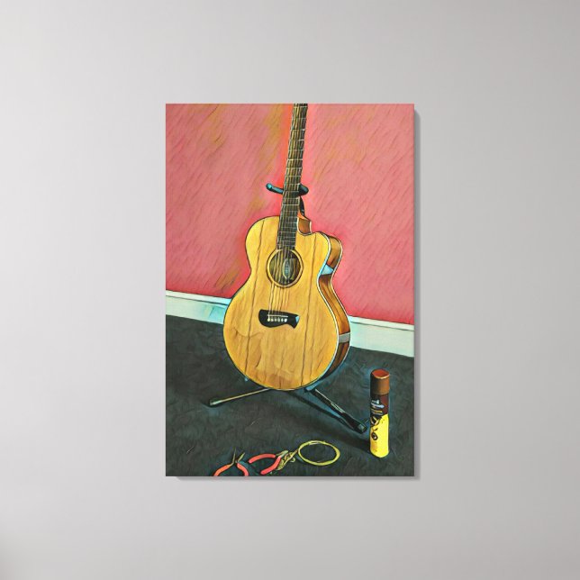 Lienzo Regalo para el guitarrista musical (Anverso)