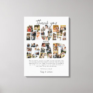 Lienzo Regalo para mamá y papá collage de fotos de famili