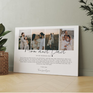 Lienzo Regalo para mamá y papá en mi boda para padres