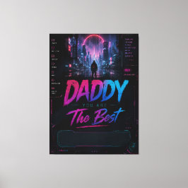 Lienzo Regalo personalizado de Día del Padre Cyberpunk