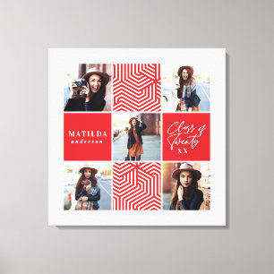 Lienzo Regalo personalizado de graduación de fotos geomét