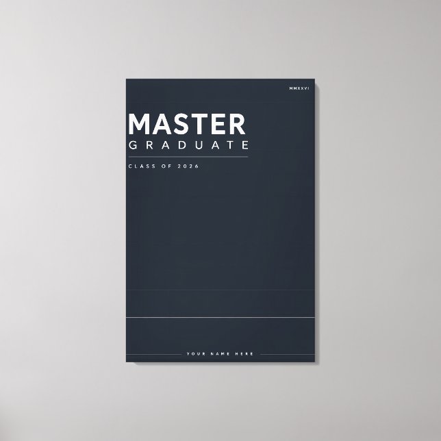 Lienzo Regalo personalizado para graduado de máster 2026 (Anverso)