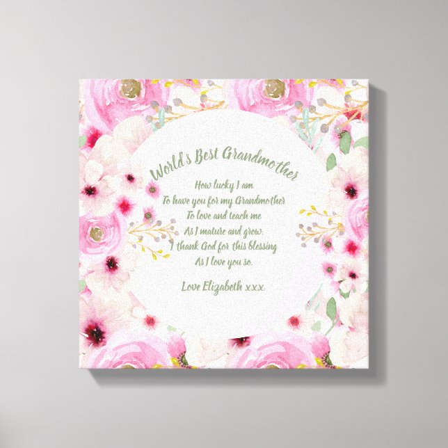 Lienzo REGALO - Poemas de la abuela de los nietos - PERSO (Anverso)