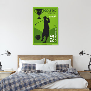 Lienzo Regalo único de golf de época
