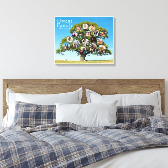 Lienzo Regalo único de Keepsake | Foto de árbol de famili (Insitu(Dormitorio))