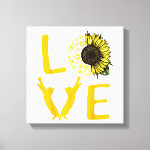 Lienzo Regalos de Girasoles de Gato para Amantes de Gatos