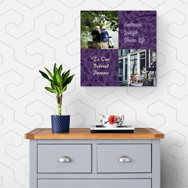 Lienzo Regalos Personalizados para Parejas de Padres Mayo (Personalized Gifts for Older Parents Couples)