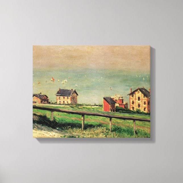 Lienzo Regata en Villerville por Gustave Caillebotte (Anverso)