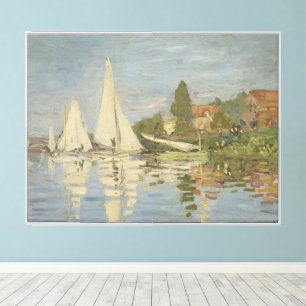 Lienzo Regatas en Argenteuil, pintura al óleo, Claude Mon