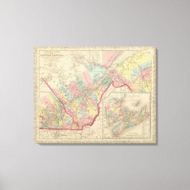 Lienzo Región del Este del Canadá (Anverso)