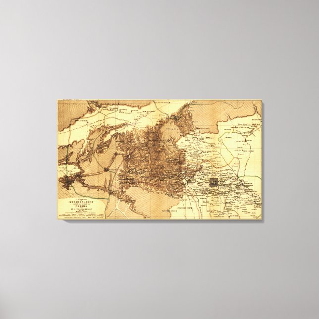 Lienzo Región montañosa Norte y Oeste de Pekín China (Anverso)