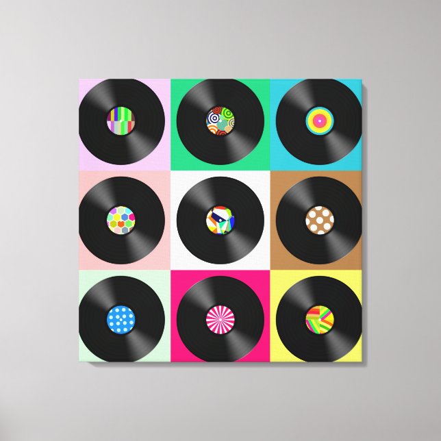 LIENZO REGISTROS DE VINILO POP ART STRETCHCHED CANVAS ART (Anverso)