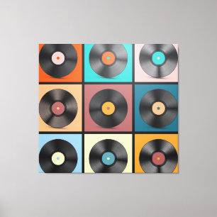 Lienzo Registros de vinilo: retro conjunto LP.