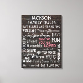 Lienzo "Reglas familiares" personalizadas