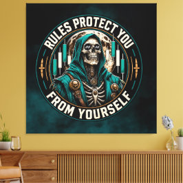 Lienzo Reglas te protegen de ti mismo Reaper de humo teal