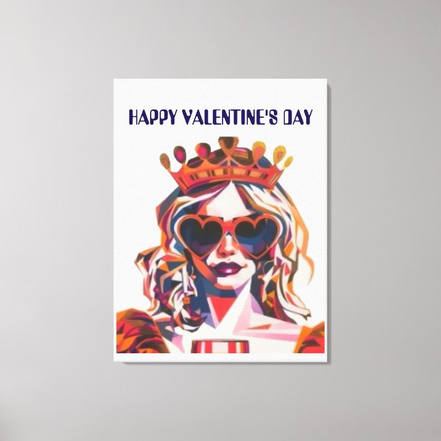 Lienzo Reina de Corazones Pop Art (Anverso)