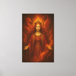 Lienzo Reina de la Llama del Fuego Eterno – Diosa del Fue