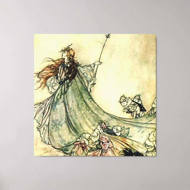 Lienzo "Reina de las hadas" por Arthur Rackham (Anverso)