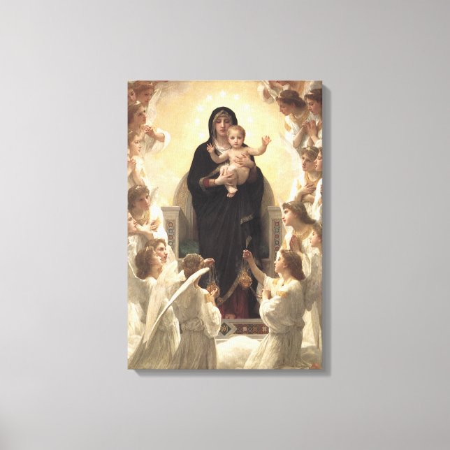Lienzo Reina de los ángeles Regina Angelorum por Bouguere (Anverso)