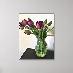 Lienzo Reina de los tulipanes nocturnos