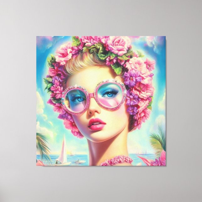 Lienzo Reina del glamour tropical (Anverso)