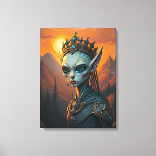 Lienzo Reina Elfa Alien Oracle Estrellaluz - Fantasía Osc