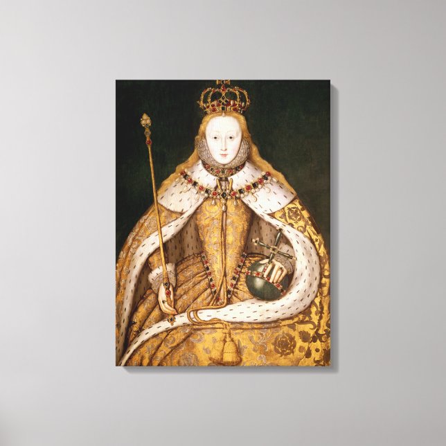 Lienzo Reina Isabel I en las robos de coronación (Anverso)