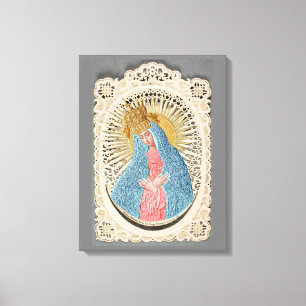 Lienzo Reina Madonna del cielo en la encaje