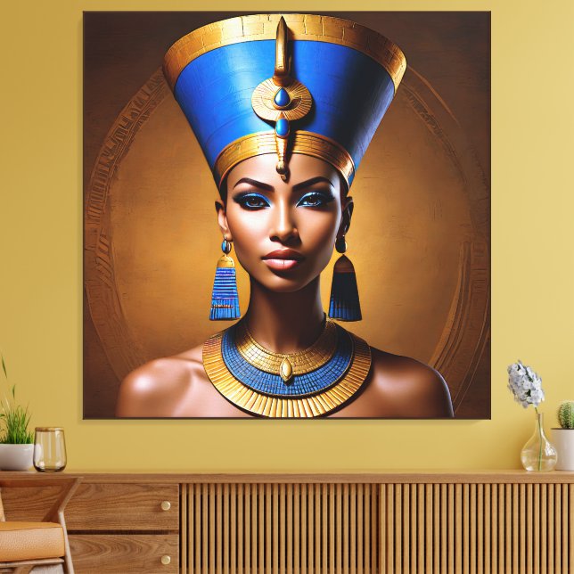 Lienzo "Reina Nefertiti", bella antigua reina africana (Insitu (Sala de estar))