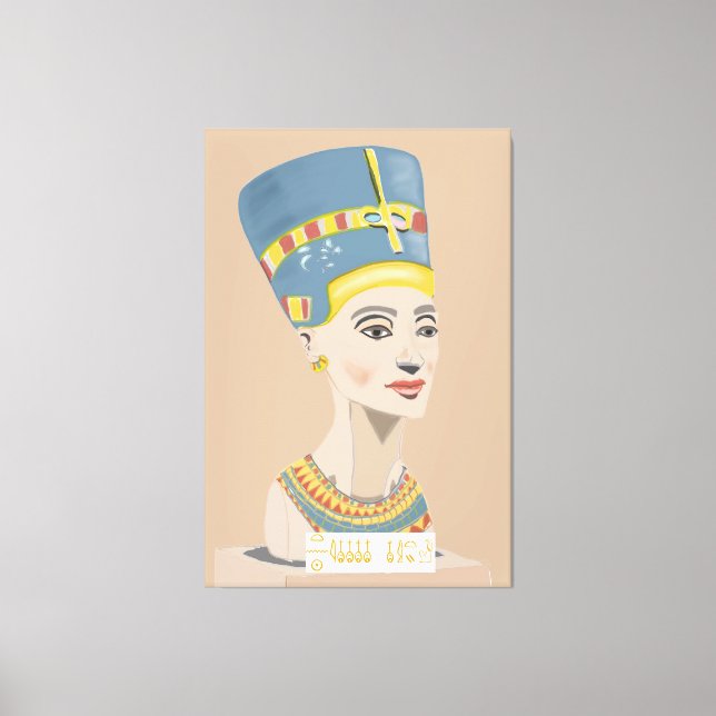Lienzo Reina Nefertiti y Poster rectangular de Cartouche. (Anverso)