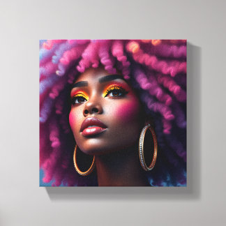 Lienzo Reina negra, afrocentrada, negra magnífica, mujer,