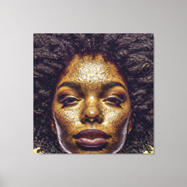 Lienzo Reina negra diosa sista mujeres Melanin Sista Afro (Anverso)