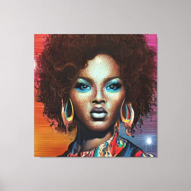 Lienzo Reina negra diosa sista mujeres Melanin Sista Afro (Anverso)